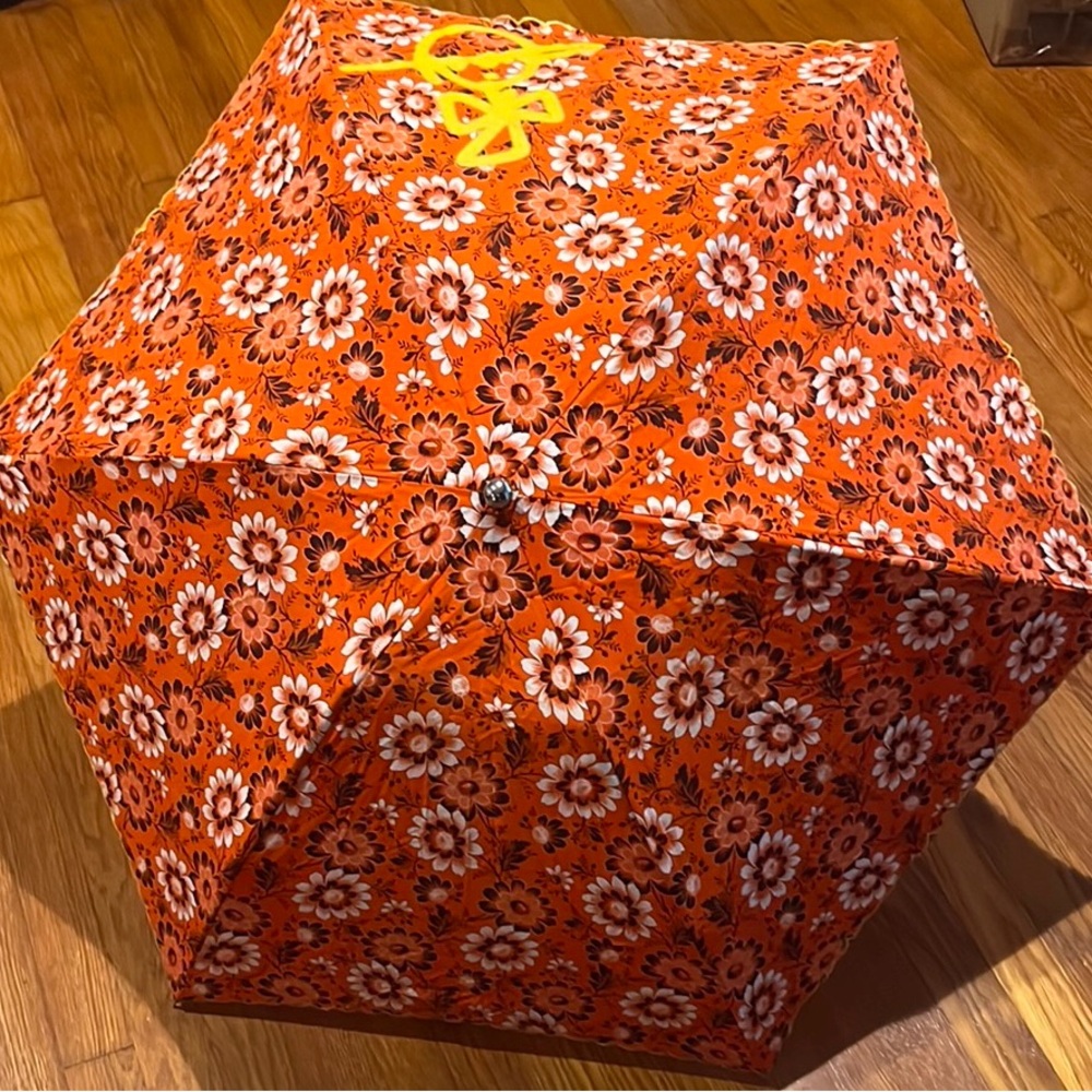 Vivienne Westwood Red Bandana Print Floral Compact Umbrella